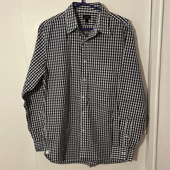 J. Crew blue checkered button down - Picture 1 of 5